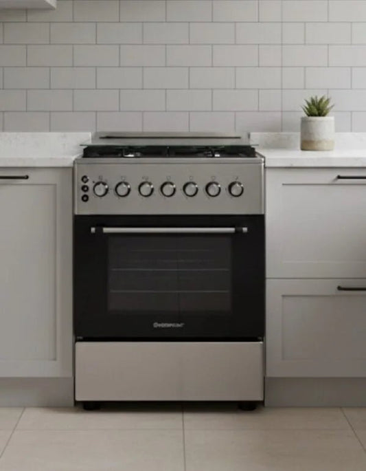 Westpoint Freestanding 4 - Burner Gas Cooker | Stainless Steel with Glass Top Cover - althahanifurniture