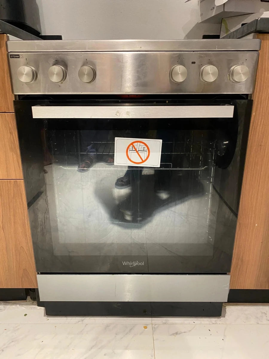 Whirlpool 60cm 4‑Burner Electric Cooker | Stainless Steel | Fan Oven & Closed‑Door Grill - althahanifurniture