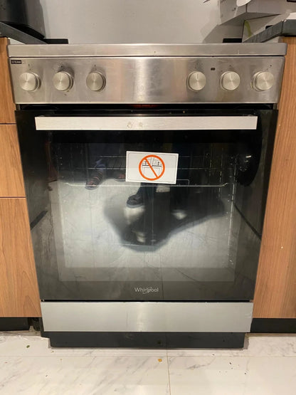 Whirlpool 60cm 4‑Burner Electric Cooker | Stainless Steel | Fan Oven & Closed‑Door Grill - althahanifurniture