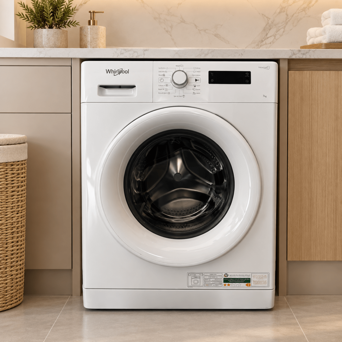 Whirlpool 7kg Front Load Washing Machine – FWF71052W GCC – White - Al Thahani Furniture