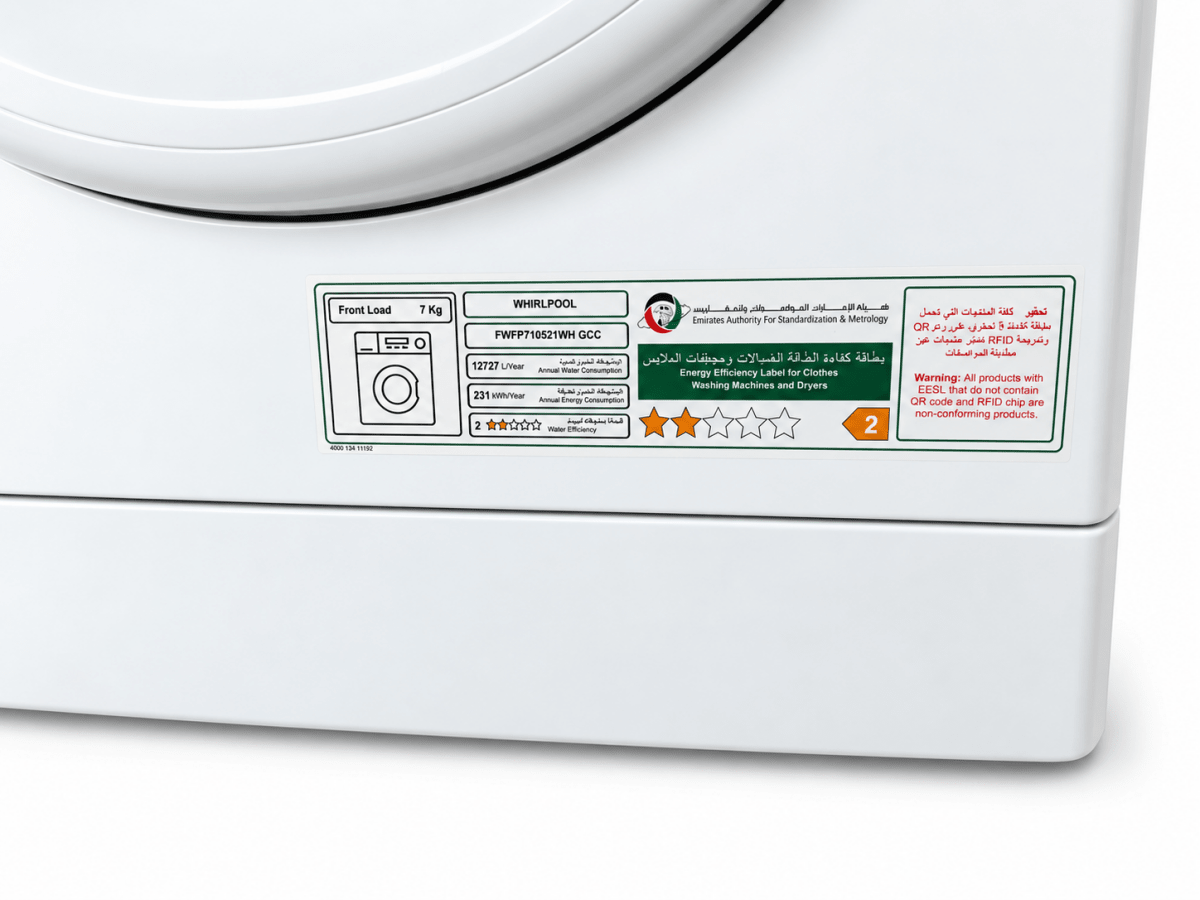 Whirlpool FreshCare+ 7kg Front Load Washing Machine – White – FWFP710521WH GCC - Al Thahani Furniture
