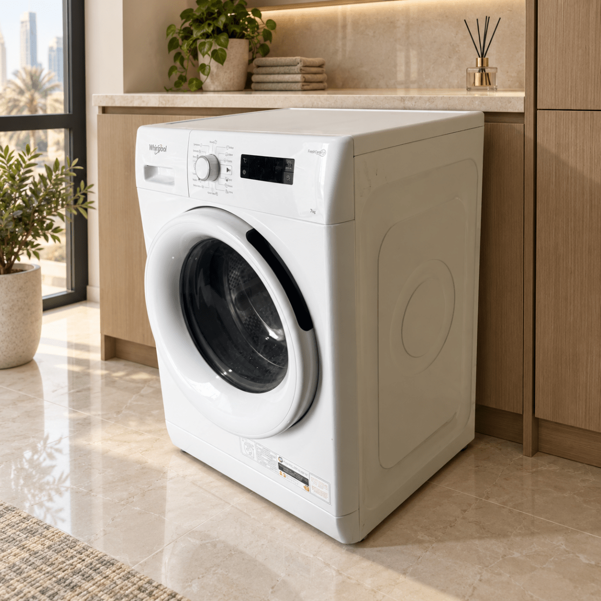 Whirlpool FreshCare+ 7kg Front Load Washing Machine – White – FWFP710521WH GCC - Al Thahani Furniture