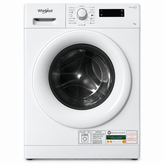 Whirlpool FreshCare+ 7kg Front Load Washing Machine – White – FWFP710521WH GCC - Al Thahani Furniture