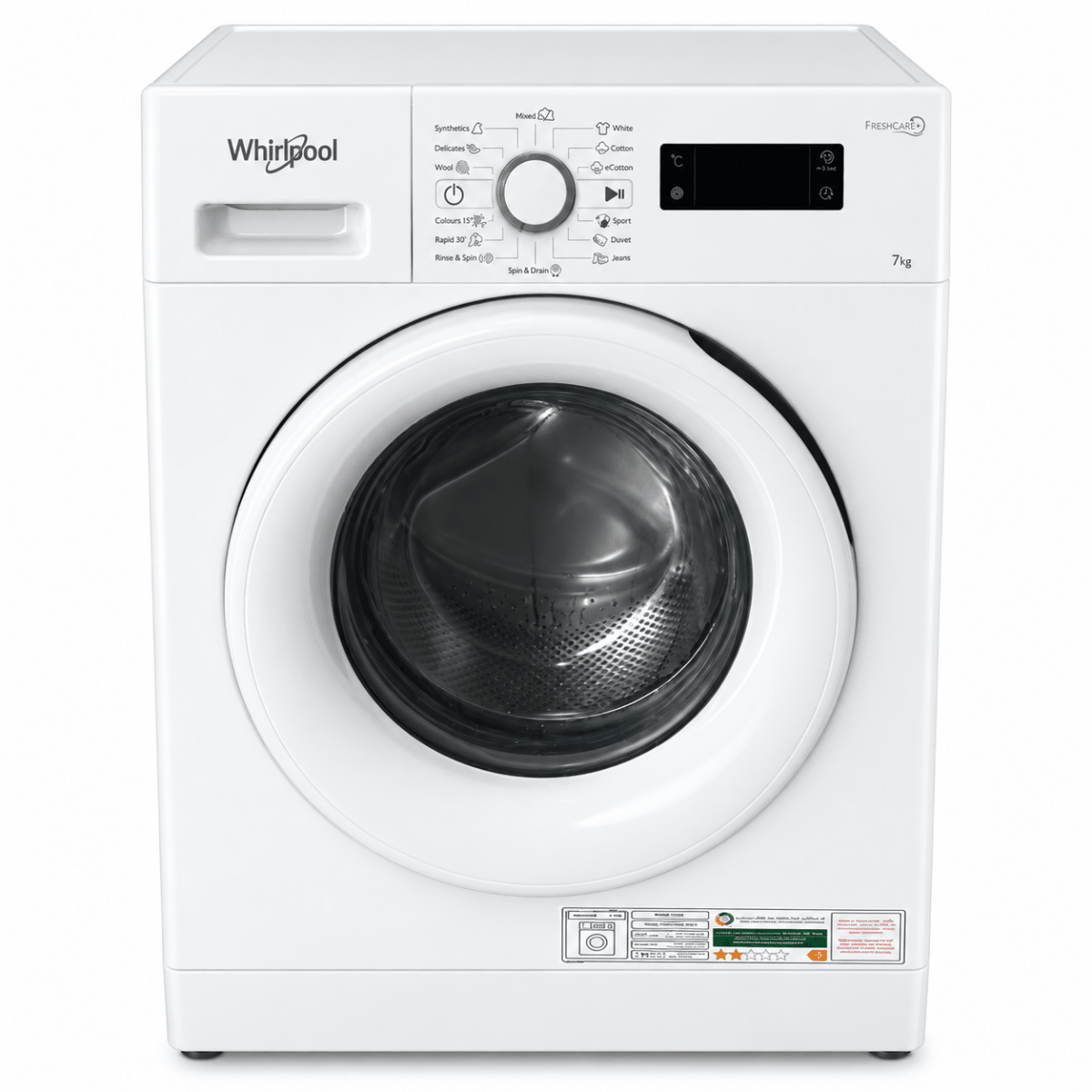 Whirlpool FreshCare+ 7kg Front Load Washing Machine – White – FWFP710521WH GCC - Al Thahani Furniture