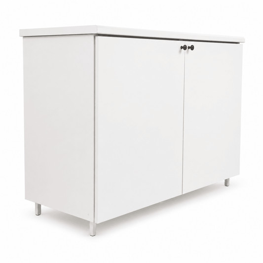 White 2-Door Storage Cabinet / Sideboard – 123 × 64 × 90 cm - Al Thahani Furniture
