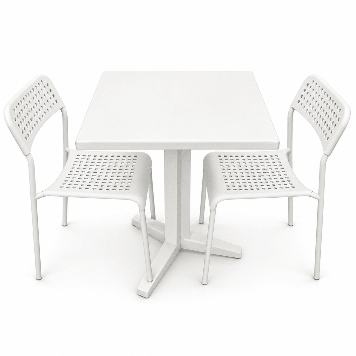 White 2-Seater Dining Table Set with 2 IKEA ADDE Chairs - Al Thahani Furniture