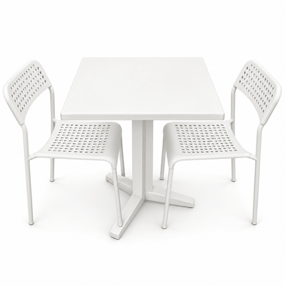 White 2-Seater Dining Table Set with 2 IKEA ADDE Chairs - Al Thahani Furniture