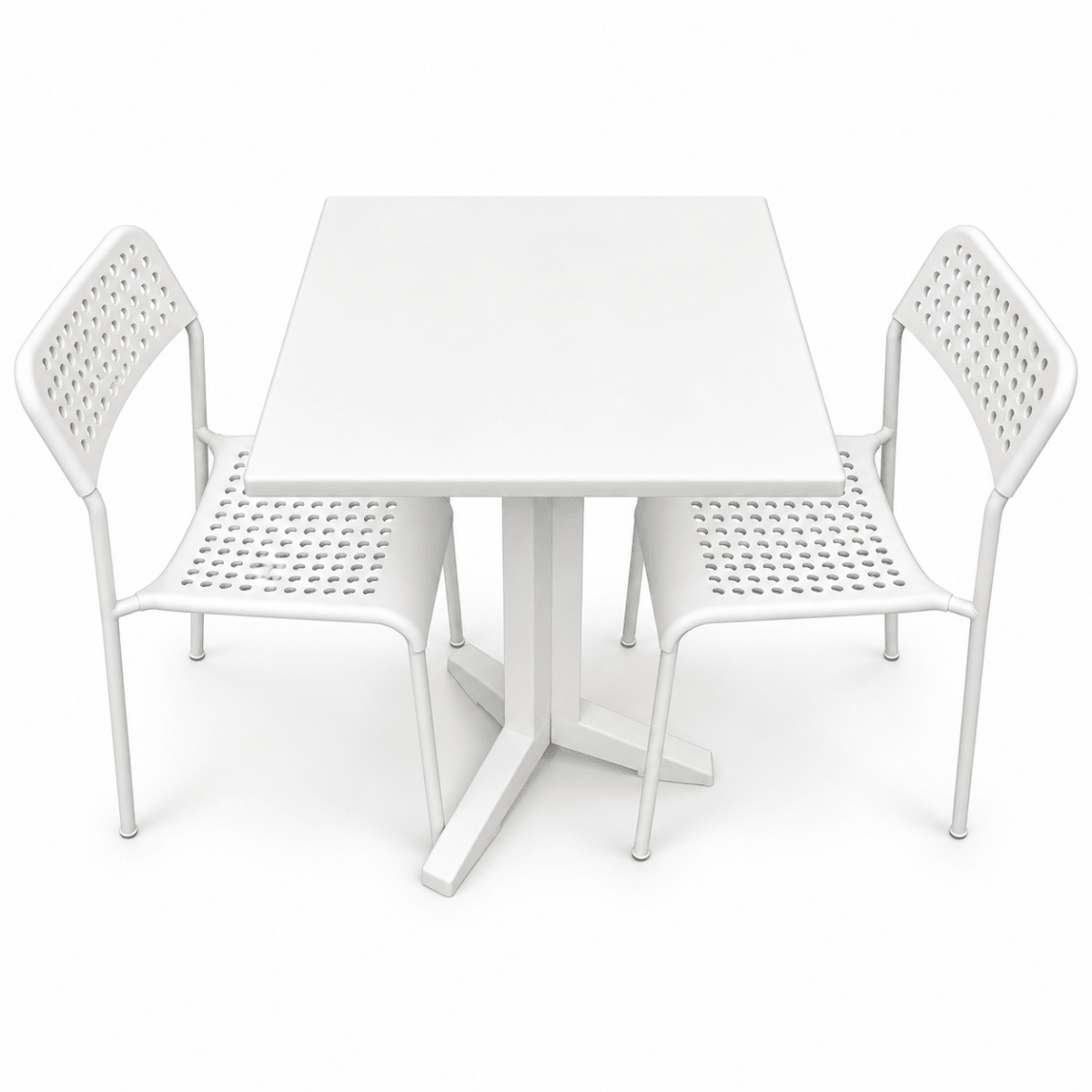 White 2-Seater Dining Table Set with 2 IKEA ADDE Chairs - Al Thahani Furniture