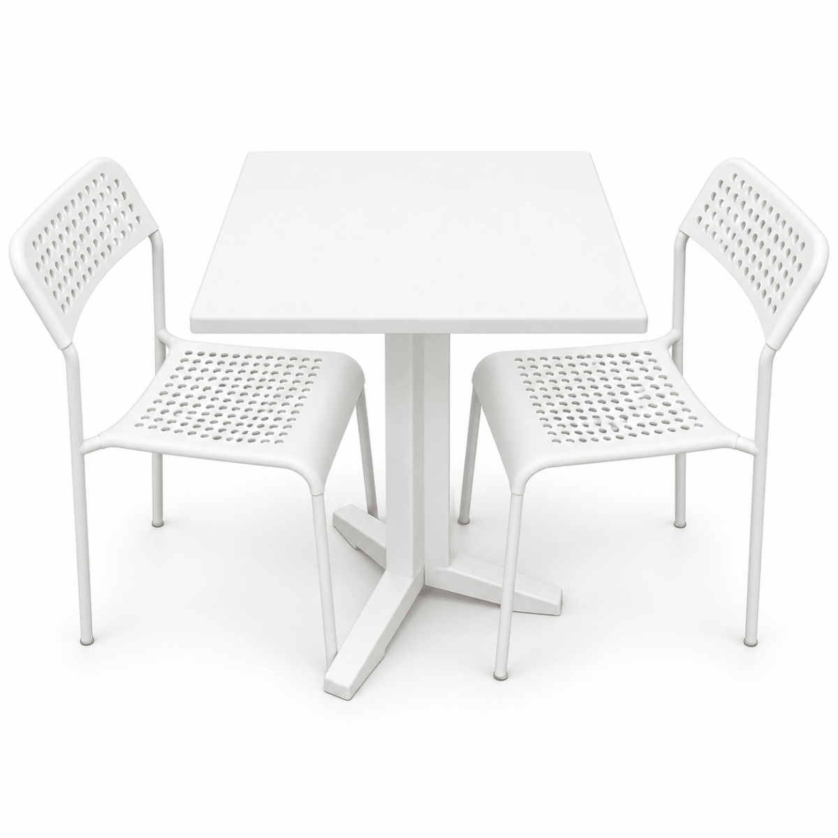 White 2-Seater Dining Table Set with 2 IKEA ADDE Chairs - Al Thahani Furniture