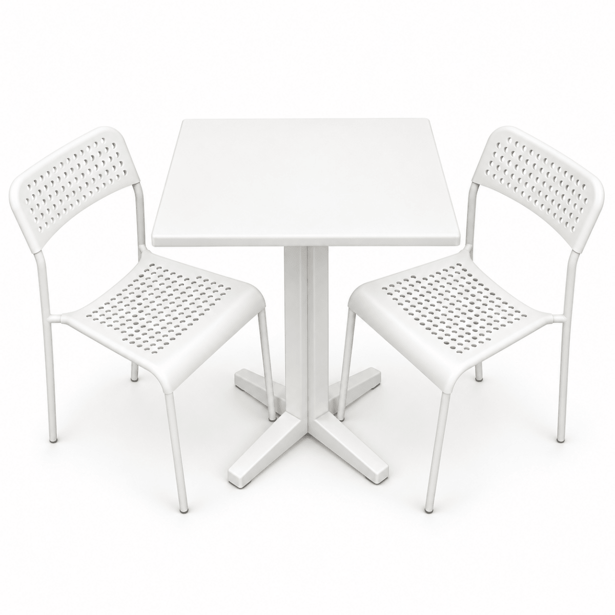 White 2-Seater Dining Table Set with 2 IKEA ADDE Chairs - Al Thahani Furniture
