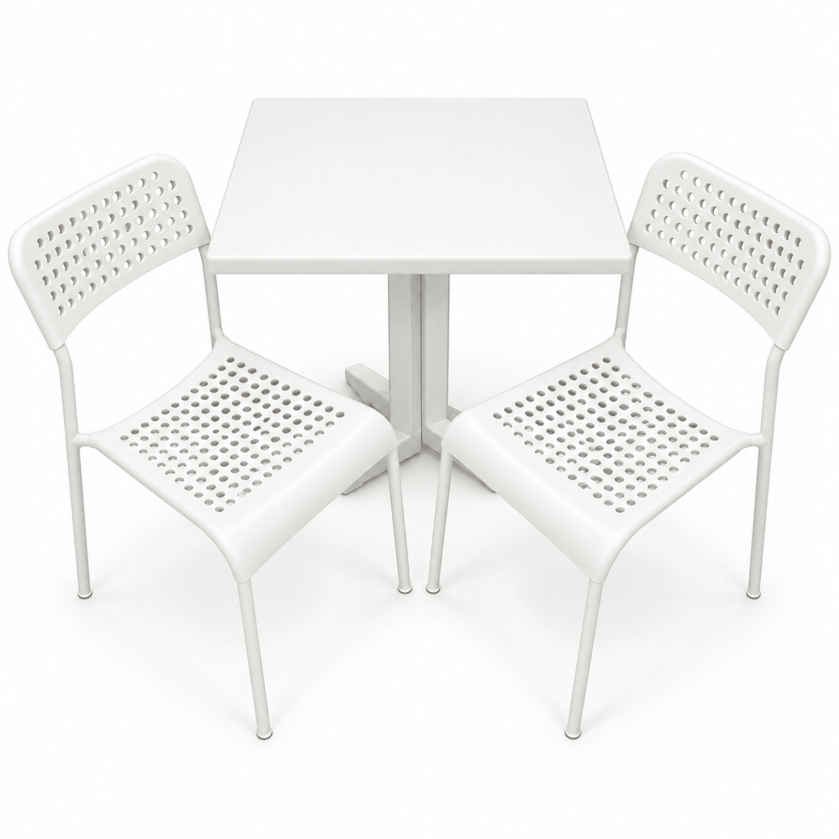 White 2-Seater Dining Table Set with 2 IKEA ADDE Chairs - Al Thahani Furniture