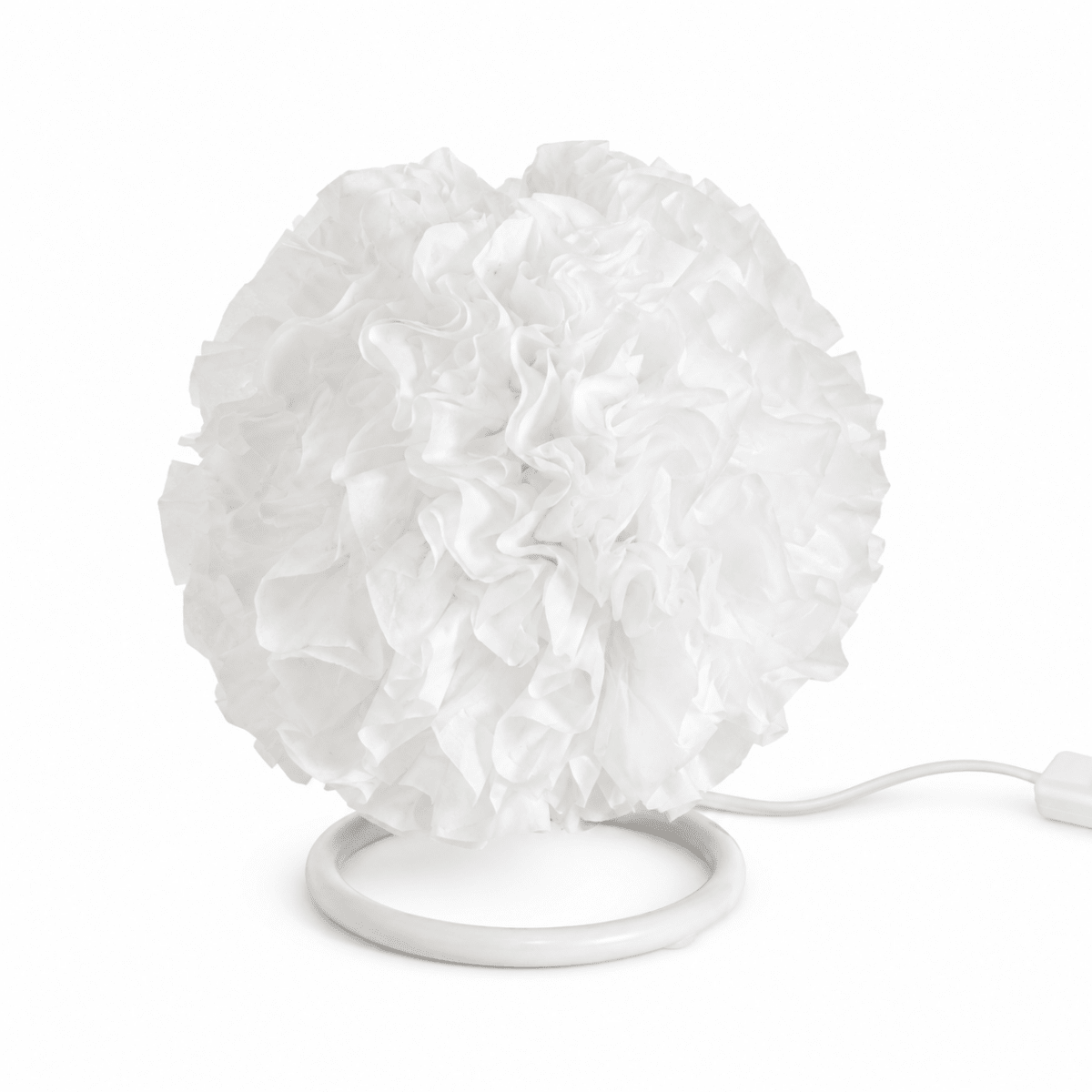 White Flower-Style Decorative Table Lamp | Ruffled Petal Design - Al Thahani Furniture