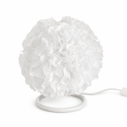 White Flower-Style Decorative Table Lamp | Ruffled Petal Design - Al Thahani Furniture