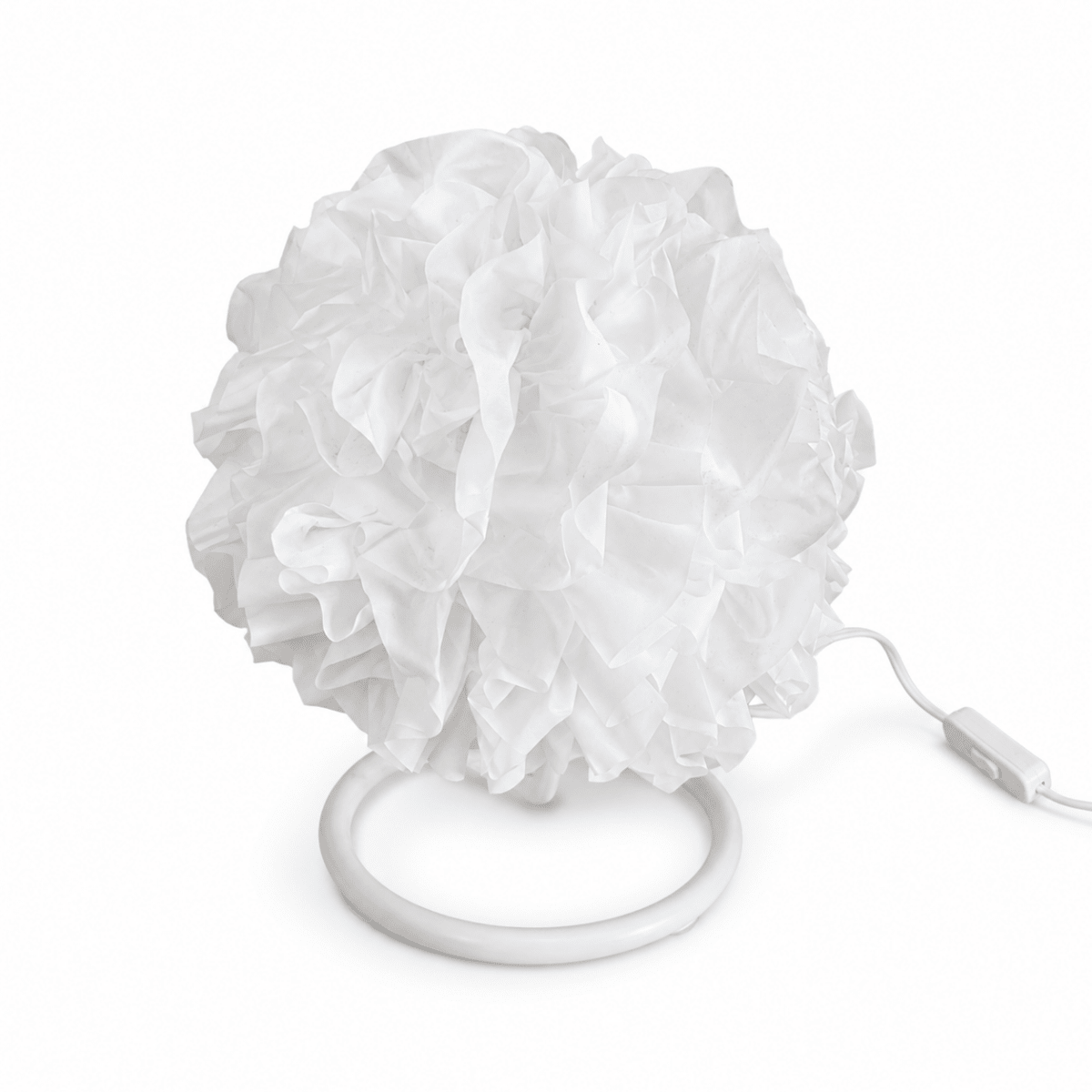 White Flower-Style Decorative Table Lamp | Ruffled Petal Design - Al Thahani Furniture