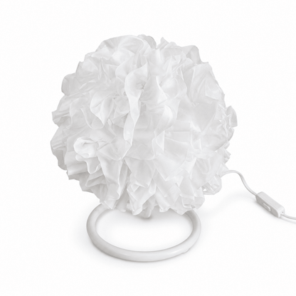 White Flower-Style Decorative Table Lamp | Ruffled Petal Design - Al Thahani Furniture