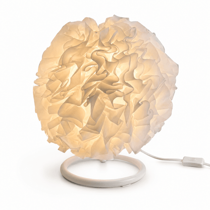 White Flower-Style Decorative Table Lamp | Ruffled Petal Design - Al Thahani Furniture