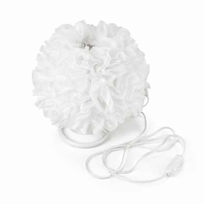 White Flower-Style Decorative Table Lamp | Ruffled Petal Design - Al Thahani Furniture