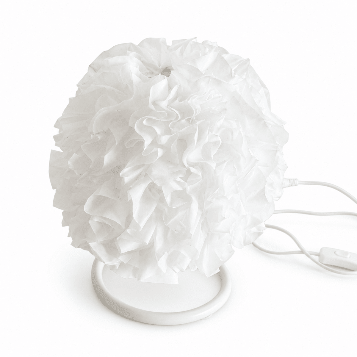White Flower-Style Decorative Table Lamp | Ruffled Petal Design - Al Thahani Furniture