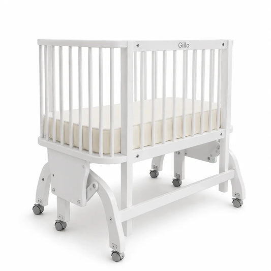 White Wooden Gliding Crib | Gentle Gliding Motion, 94x60x80 cm - used 4 months - Al Thahani Furniture
