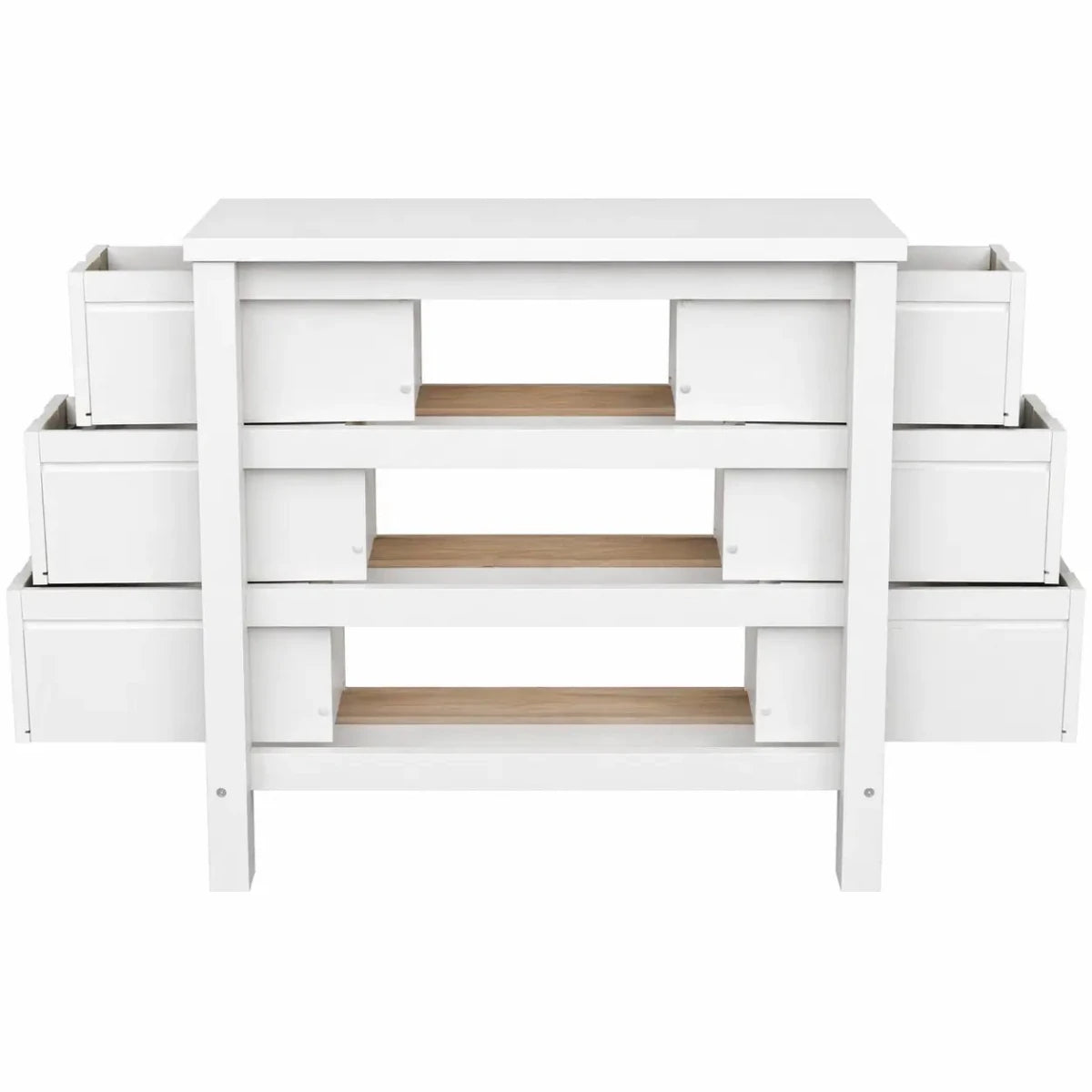 White Wooden Kids' Desk with Storage Bins – used for 10 months - Al Thahani Furniture