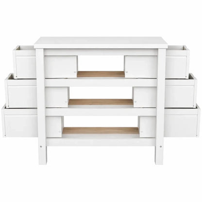 White Wooden Kids' Desk with Storage Bins – used for 10 months - Al Thahani Furniture