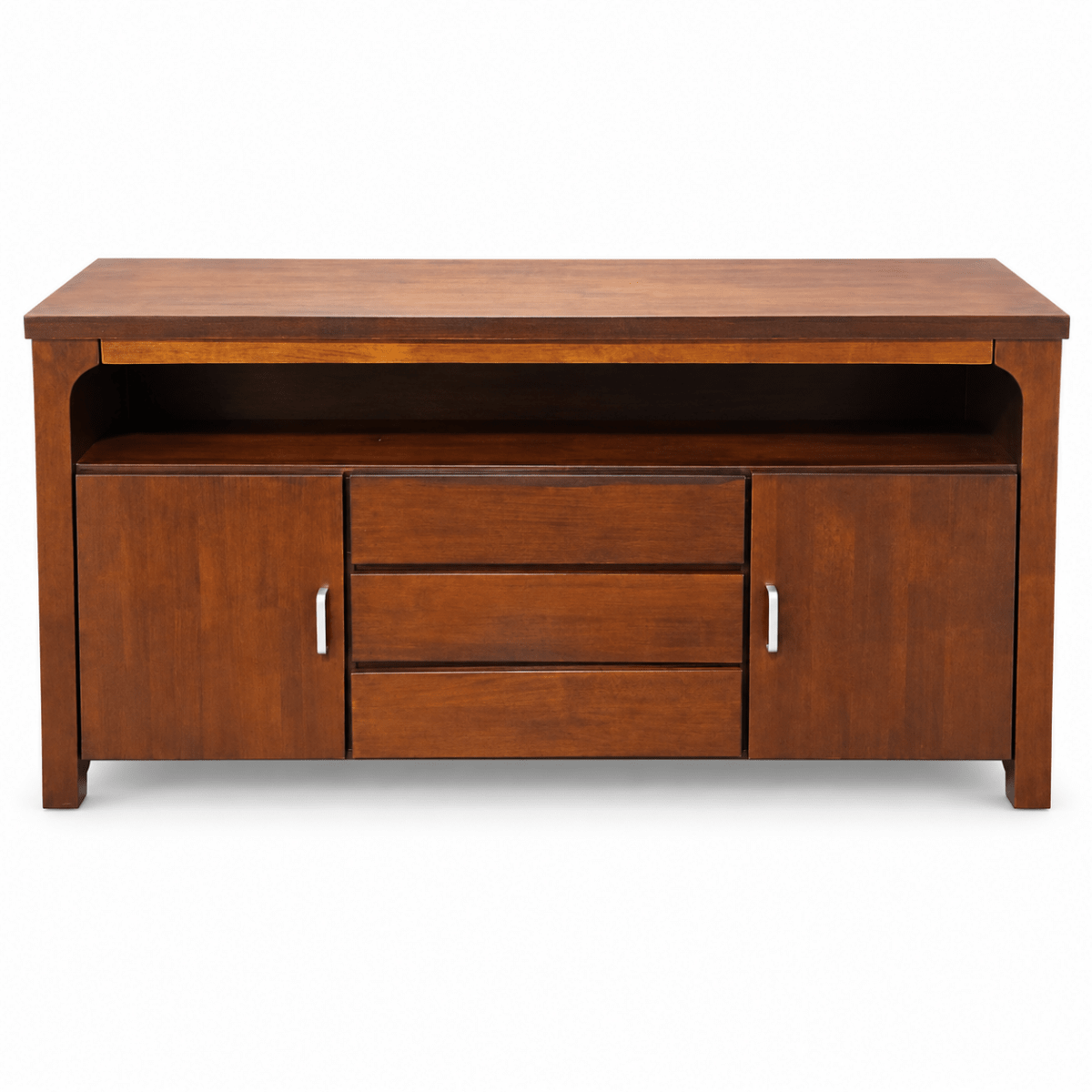Wood Sideboard with 2 Doors, 3 Drawers & Open Shelf – 155 × 45 × 82 cm - Al Thahani Furniture