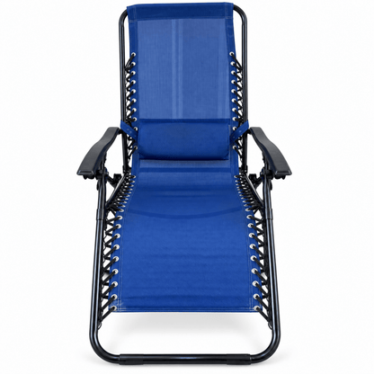 Zero Gravity Folding Recliner Lounge Chair – Blue & Black - Al Thahani Furniture