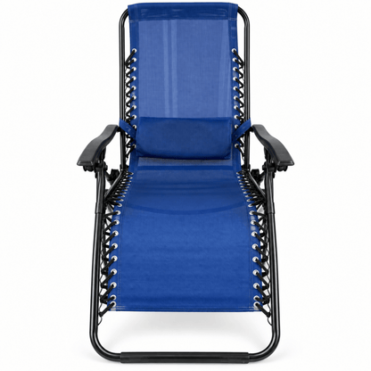 Zero Gravity Folding Recliner Lounge Chair – Blue & Black - Al Thahani Furniture