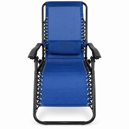 Zero Gravity Folding Recliner Lounge Chair – Blue & Black - Al Thahani Furniture
